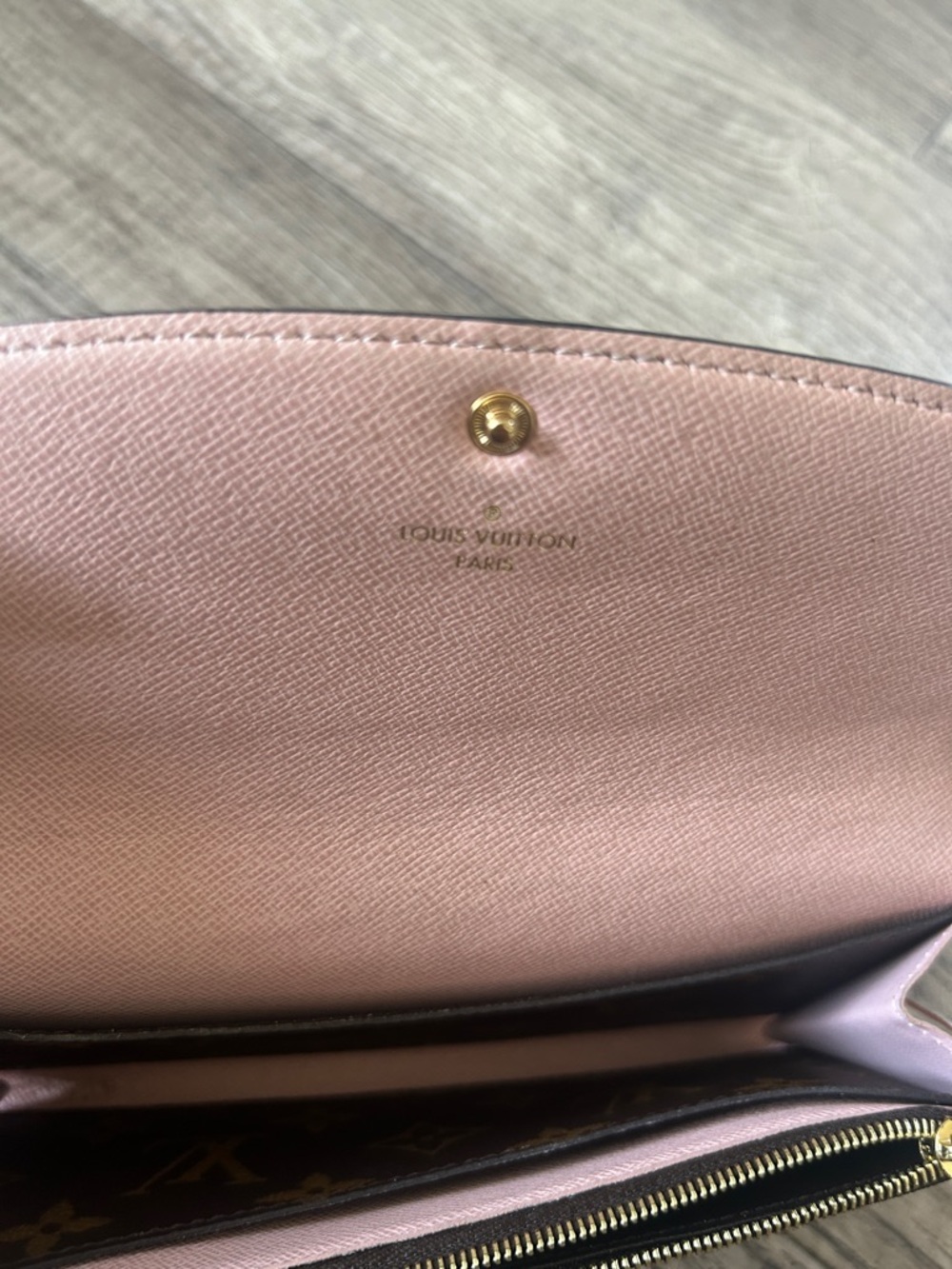 Louis Vuitton Monogram Canvas Emilie Long Wallet in Brown and Pink - Picture 4 of 17